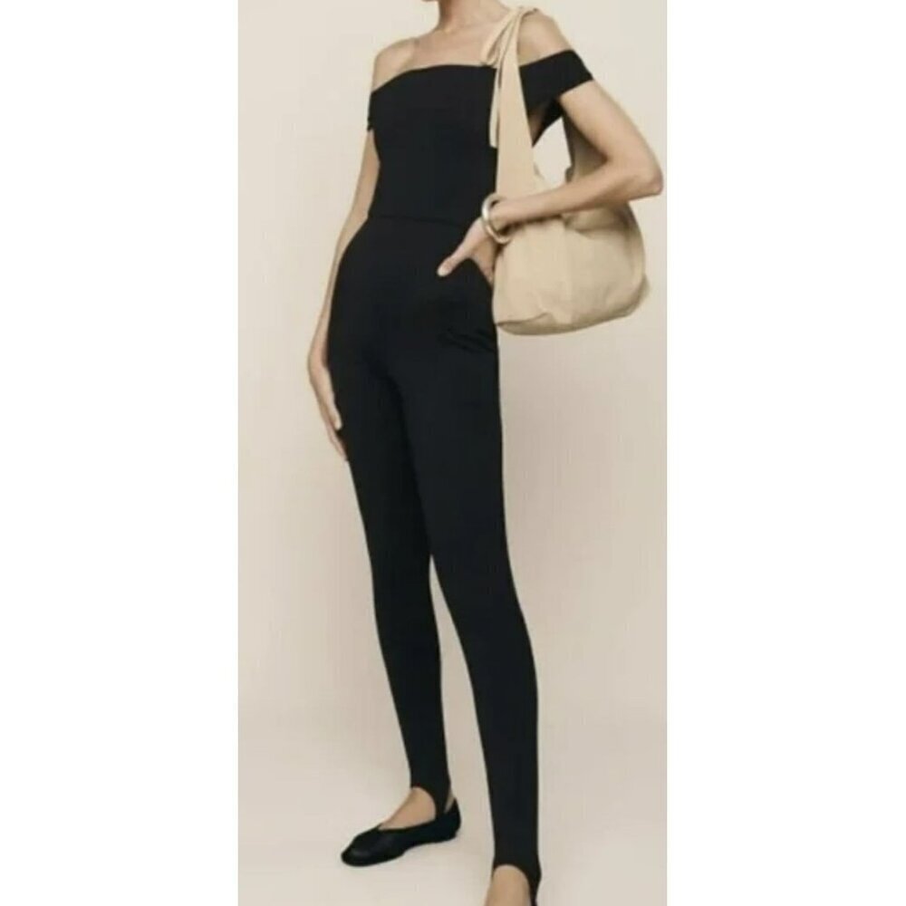 Reformation Ryder Stirrup Jumpsuit Black NWT Medium